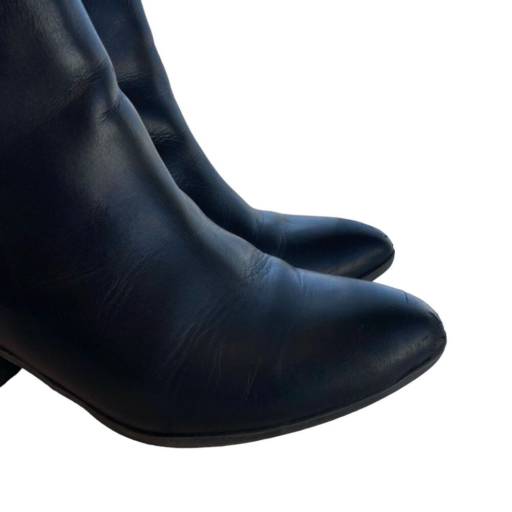 FRYE JUDITH Black Double Zip Leather Stacked Heel Ankle Boots Booties Size 9.5 - Picture 10 of 12